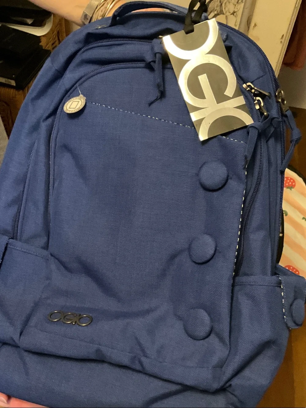 OGIO Navy Blue Women's Backpack with Front Pocket Accents